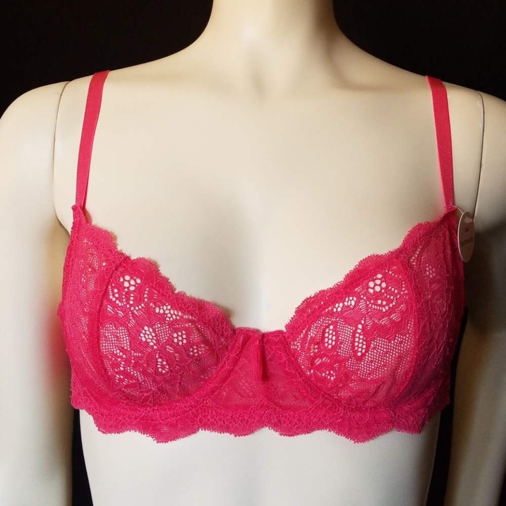 NEW ITEM.  pink lace lingerie bra - Picture 3 of 5